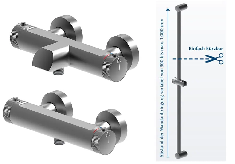Kürzbare Duschstange